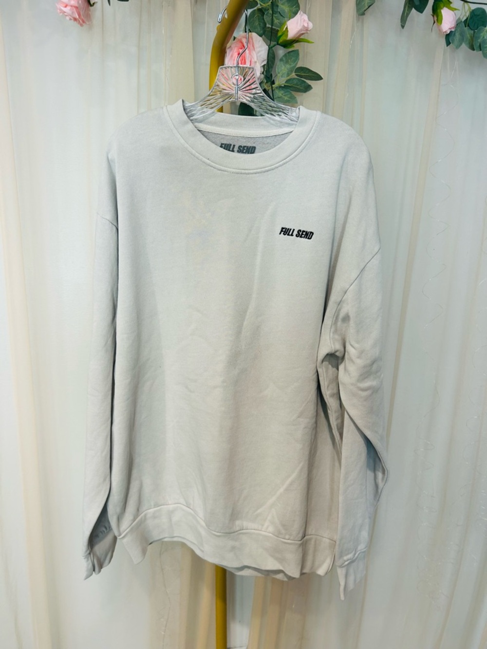 Full Send Gray Crewneck Sweatshirt Oversized Graphic Pullover